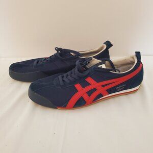 Onitsuka Tiger Stripes Fencing Athletic Shoes Navy Red Stripe Men Asics Sneakers